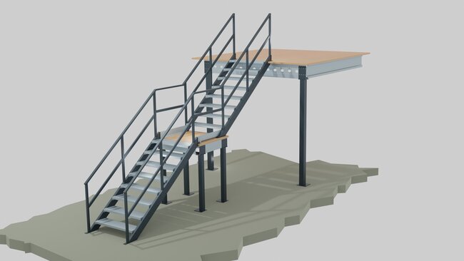 Stahlbühne Treppe | © Jansen Systembau